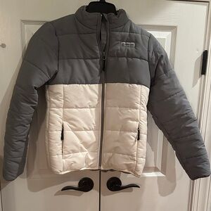 Magellan Outdoors Gray and Cream Kids Puffer Jacket